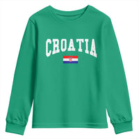 Croatia Hrvatska Flag Zagreb Croatian Jersey Retro Youth Sweatshirt
