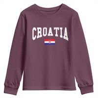 Croatia Hrvatska Flag Zagreb Croatian Jersey Retro Youth Sweatshirt