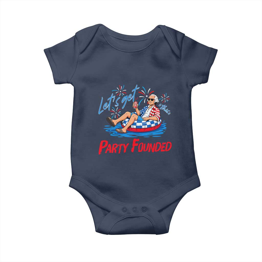 George Washington 4th of July Pool Party Baby Onesie Let's Get This Party Founded