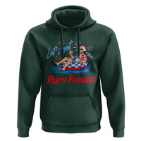 George Washington 4th of July Pool Party Hoodie Let's Get This Party Founded