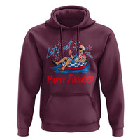 George Washington 4th of July Pool Party Hoodie Let's Get This Party Founded