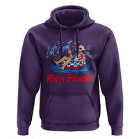 George Washington 4th of July Pool Party Hoodie Let's Get This Party Founded