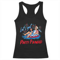 George Washington 4th of July Pool Party Racerback Tank Top Let's Get This Party Founded