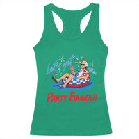 George Washington 4th of July Pool Party Racerback Tank Top Let's Get This Party Founded