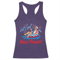 George Washington 4th of July Pool Party Racerback Tank Top Let's Get This Party Founded