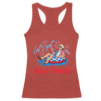George Washington 4th of July Pool Party Racerback Tank Top Let's Get This Party Founded
