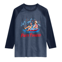 George Washington 4th of July Pool Party Raglan Shirt Let's Get This Party Founded