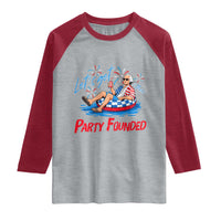 George Washington 4th of July Pool Party Raglan Shirt Let's Get This Party Founded