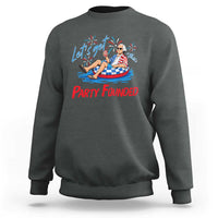 George Washington 4th of July Pool Party Sweatshirt Let's Get This Party Founded