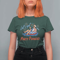 George Washington 4th of July Pool Party T Shirt For Women Let's Get This Party Founded