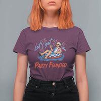 George Washington 4th of July Pool Party T Shirt For Women Let's Get This Party Founded