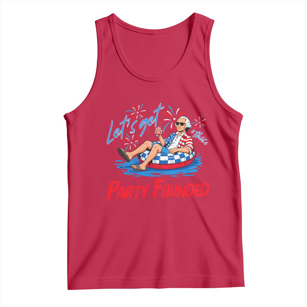 George Washington 4th of July Pool Party Tank Top Let's Get This Party Founded