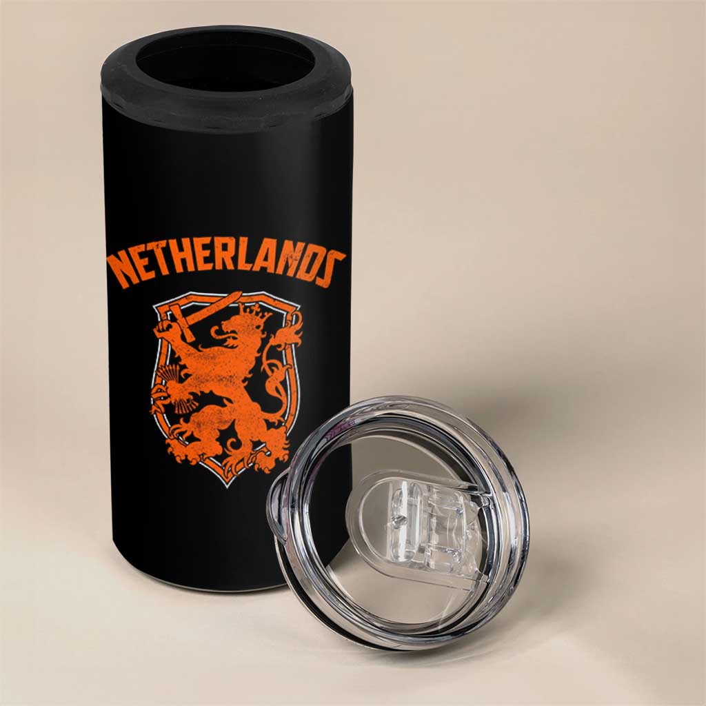 Netherlands Dutch Republic Lion Vintage Holland Crest 4 in 1 Can Cooler Tumbler