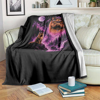 Princess Cat Howling To The Moon Vintage 90s Nature Throw Blanket