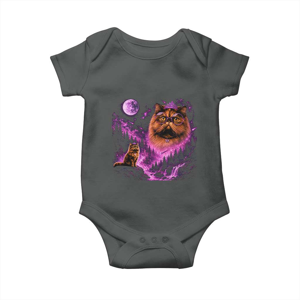 Princess Cat Howling To The Moon Vintage 90s Nature Baby Onesie
