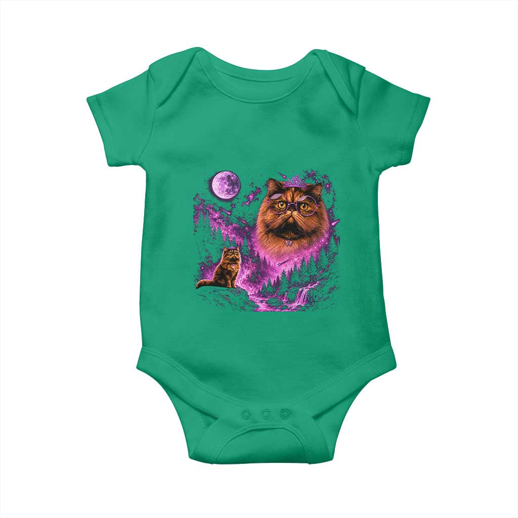 Princess Cat Howling To The Moon Vintage 90s Nature Baby Onesie
