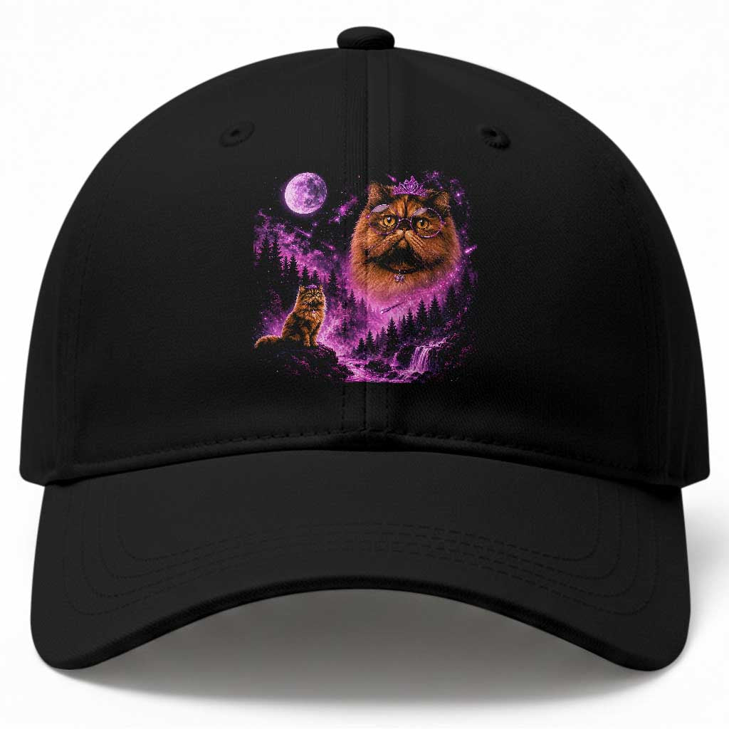 Princess Cat Howling To The Moon Vintage 90s Nature Baseball Cap