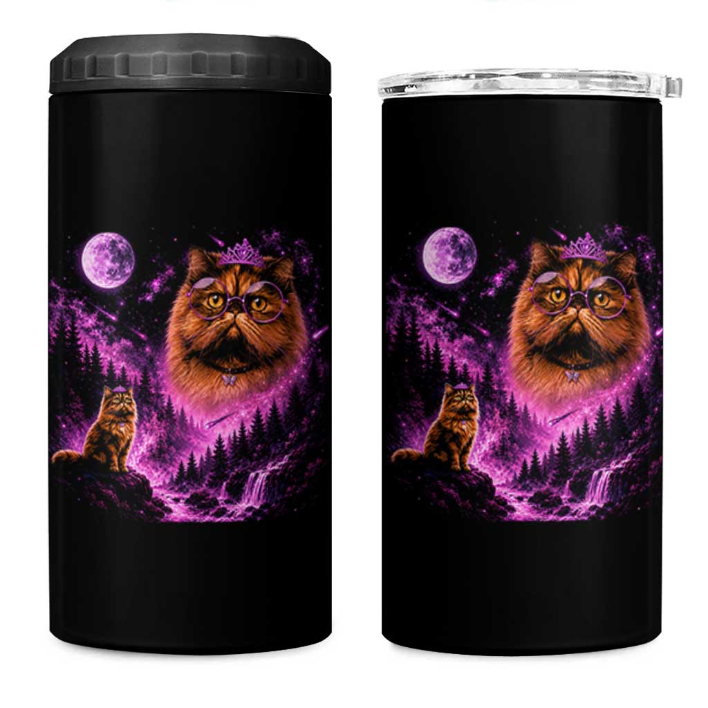 Princess Cat Howling To The Moon Vintage 90s Nature 4 in 1 Can Cooler Tumbler