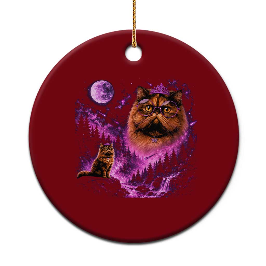 Princess Cat Howling To The Moon Vintage 90s Nature Ceramic Ornament