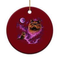 Princess Cat Howling To The Moon Vintage 90s Nature Ceramic Ornament
