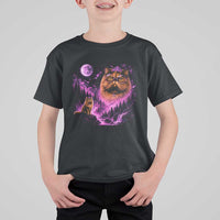 Princess Cat Howling To The Moon Vintage 90s Nature T Shirt For Kid