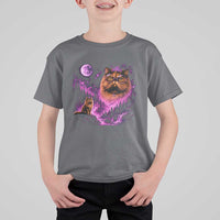 Princess Cat Howling To The Moon Vintage 90s Nature T Shirt For Kid