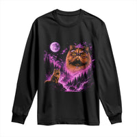 Princess Cat Howling To The Moon Vintage 90s Nature Long Sleeve Shirt