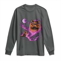 Princess Cat Howling To The Moon Vintage 90s Nature Long Sleeve Shirt