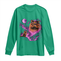 Princess Cat Howling To The Moon Vintage 90s Nature Long Sleeve Shirt