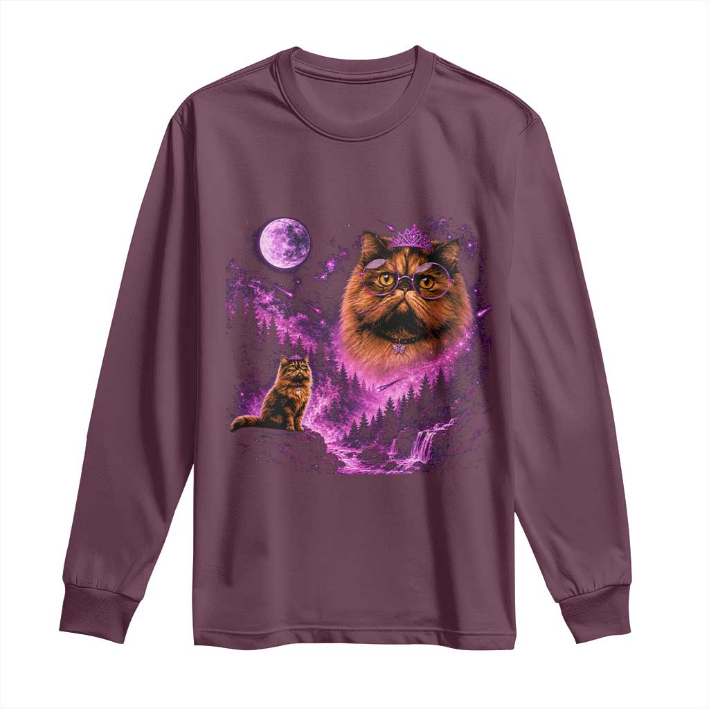 Princess Cat Howling To The Moon Vintage 90s Nature Long Sleeve Shirt