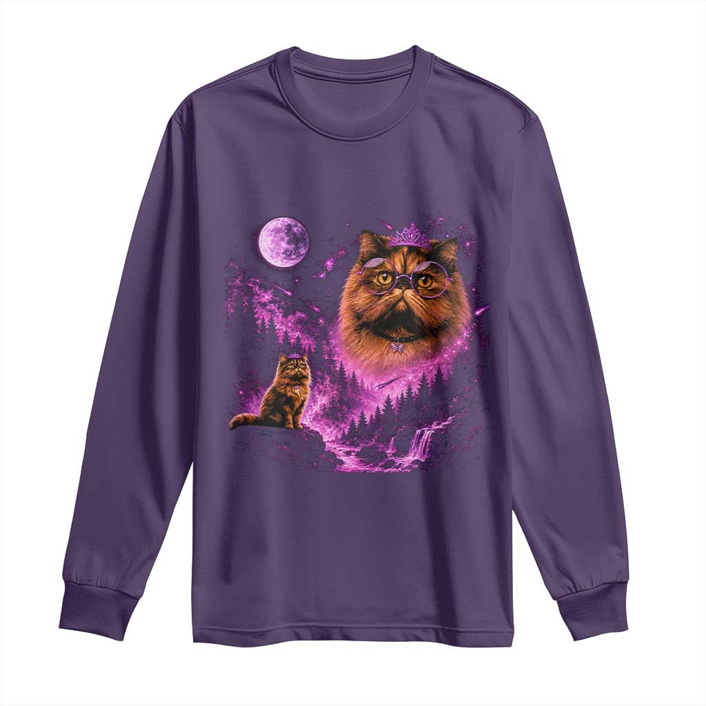 Princess Cat Howling To The Moon Vintage 90s Nature Long Sleeve Shirt