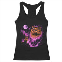 Princess Cat Howling To The Moon Vintage 90s Nature Racerback Tank Top