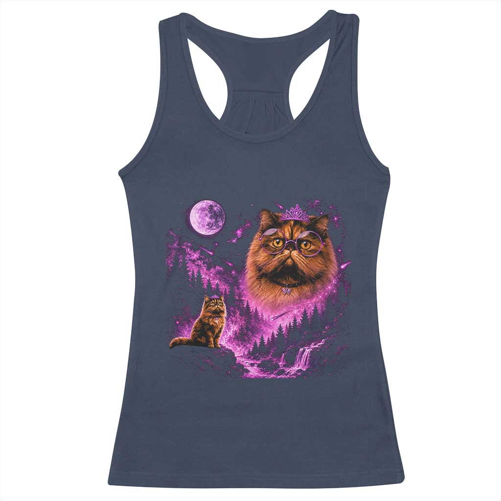 Princess Cat Howling To The Moon Vintage 90s Nature Racerback Tank Top