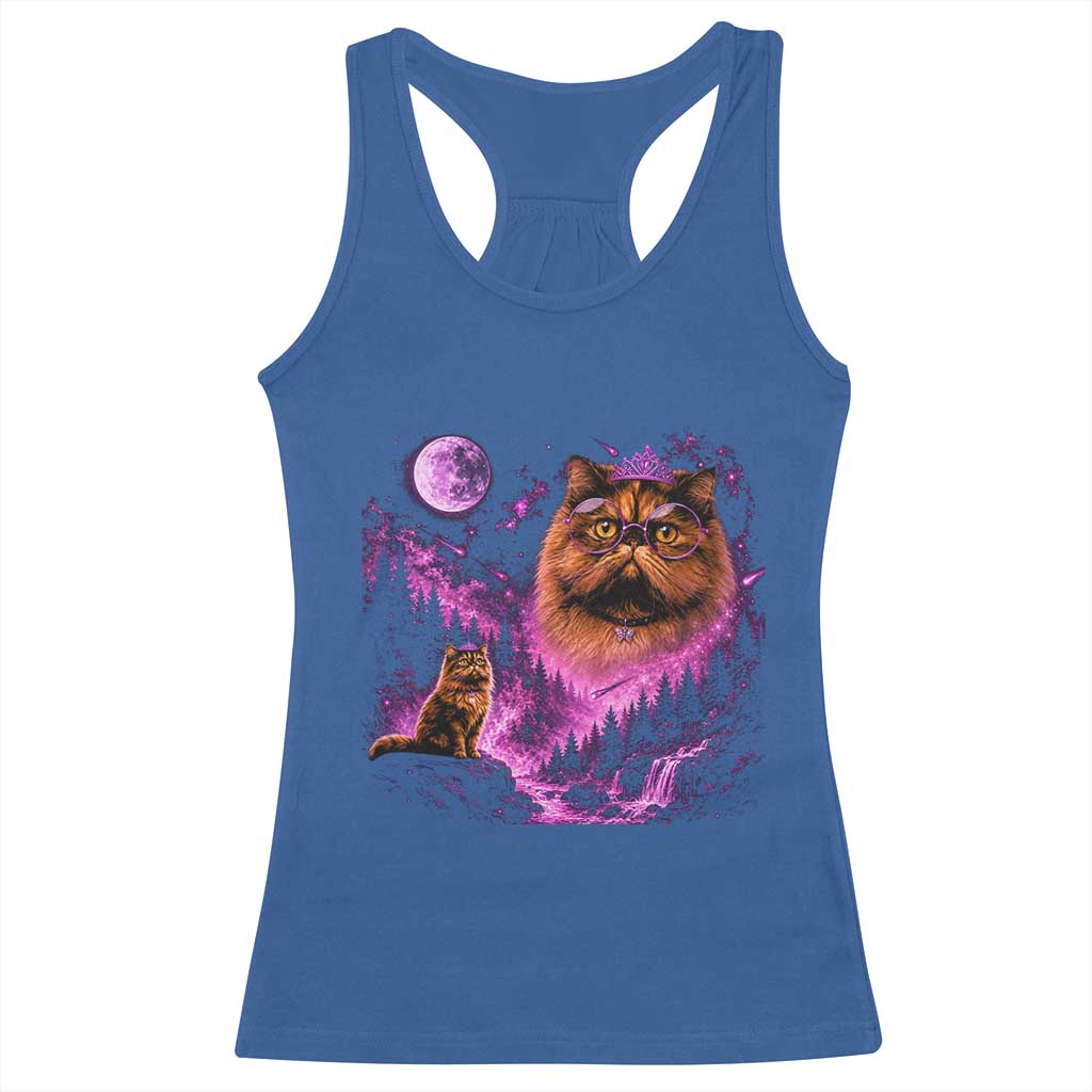 Princess Cat Howling To The Moon Vintage 90s Nature Racerback Tank Top
