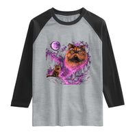 Princess Cat Howling To The Moon Vintage 90s Nature Raglan Shirt