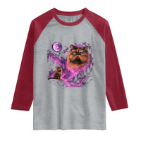 Princess Cat Howling To The Moon Vintage 90s Nature Raglan Shirt