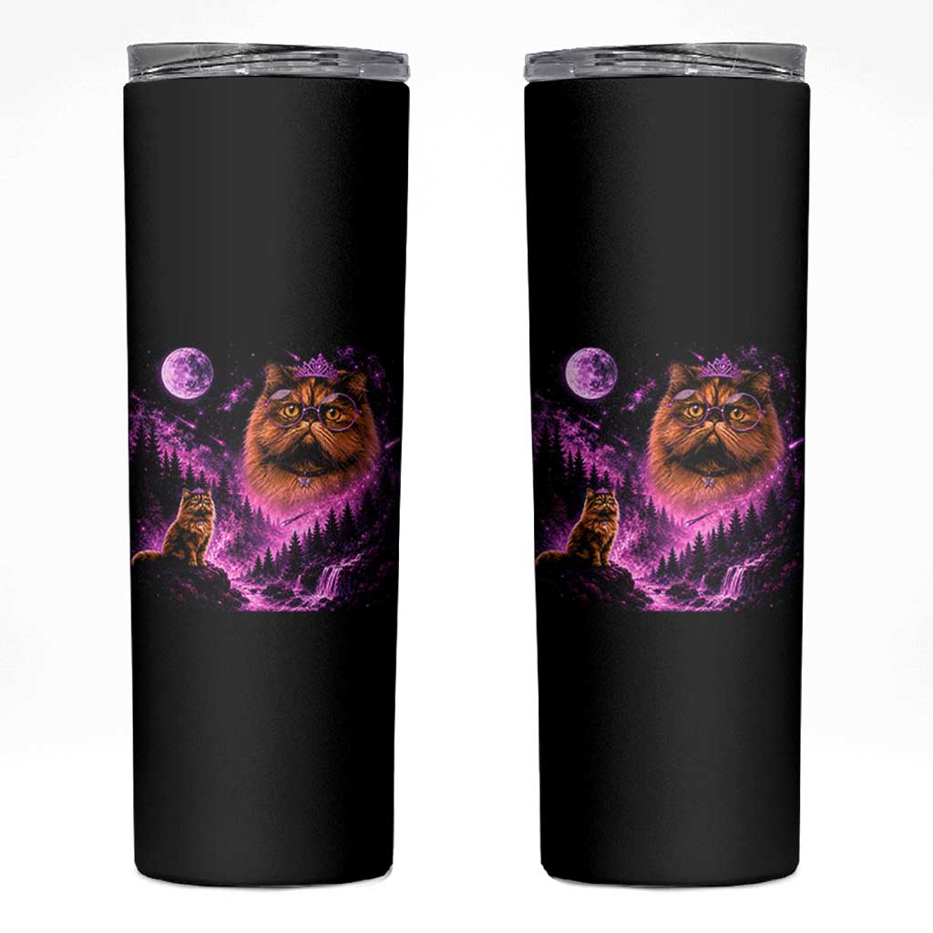 Princess Cat Howling To The Moon Vintage 90s Nature Skinny Tumbler