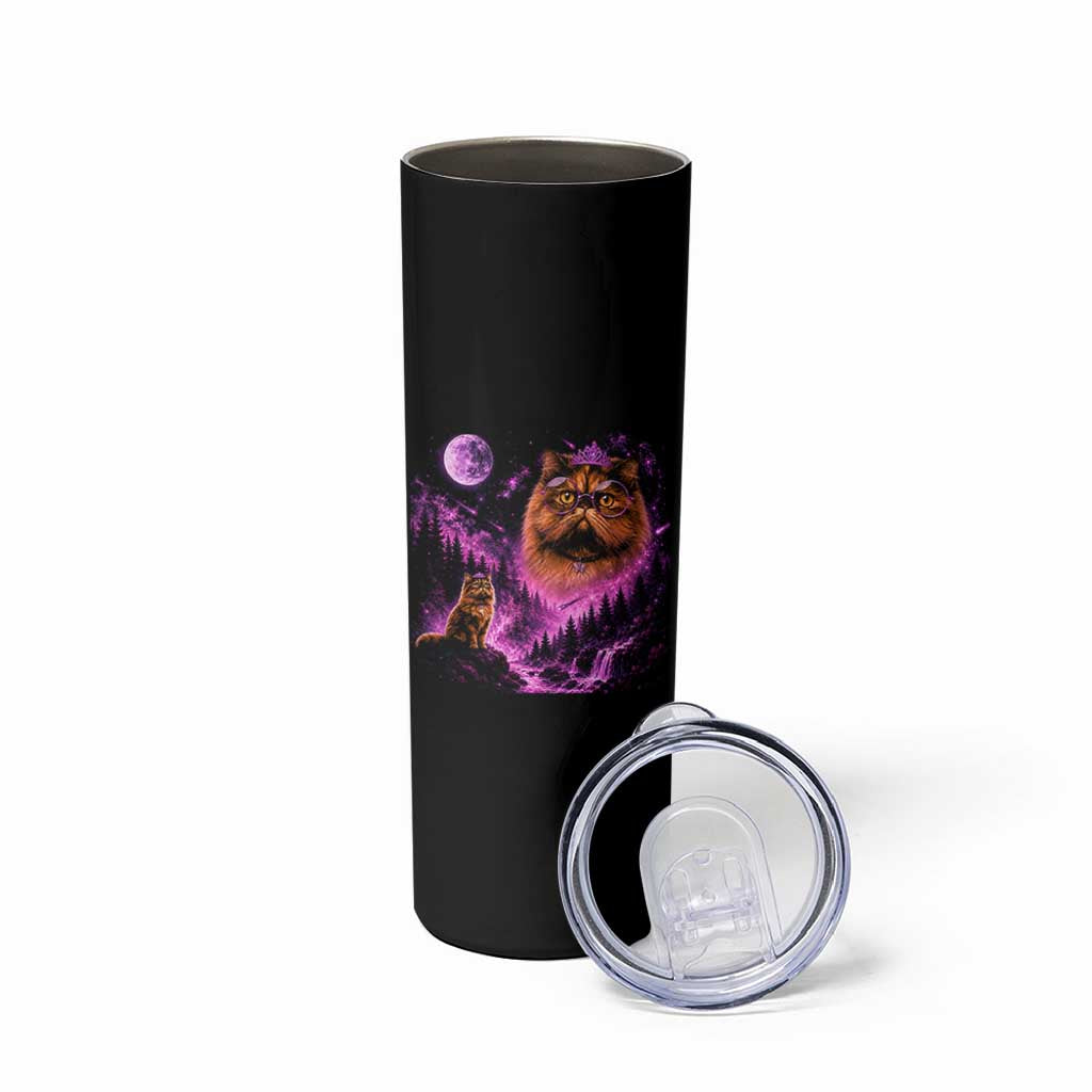 Princess Cat Howling To The Moon Vintage 90s Nature Skinny Tumbler