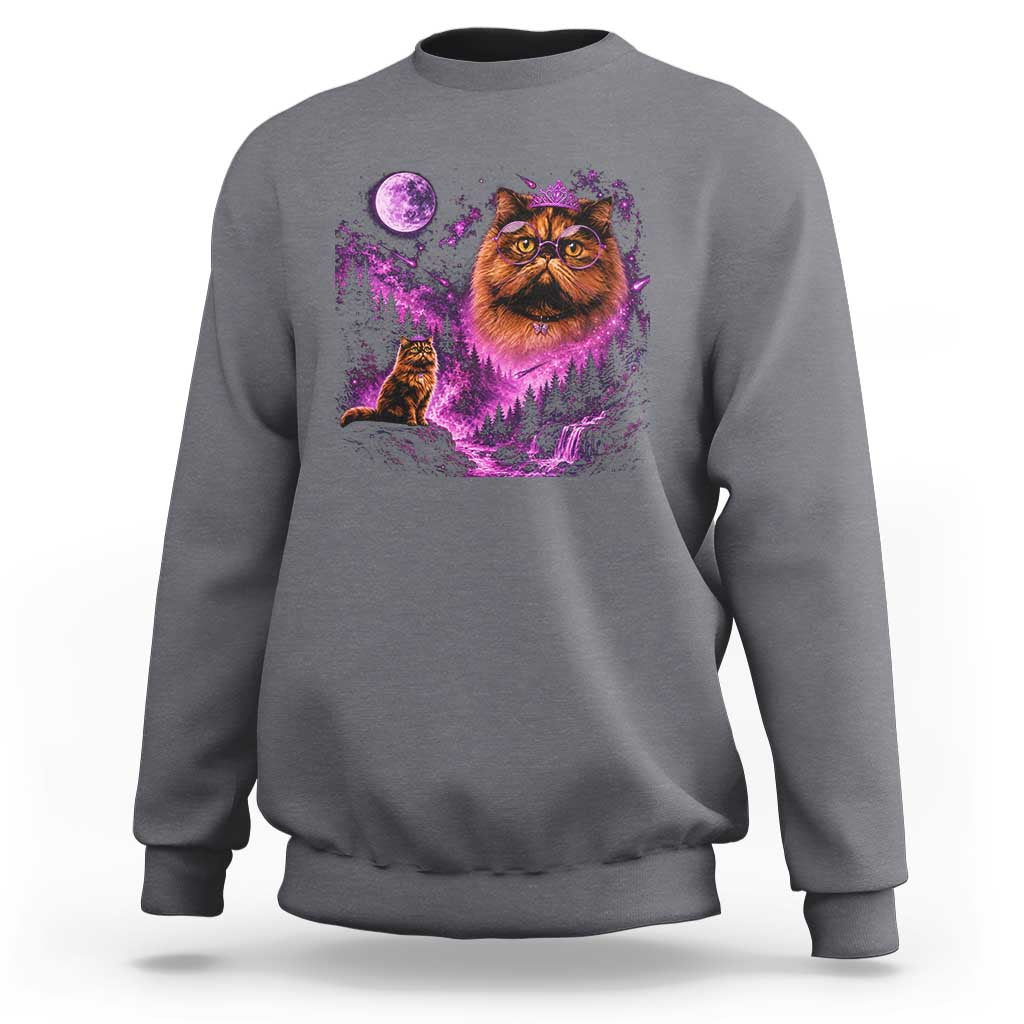 Princess Cat Howling To The Moon Vintage 90s Nature Sweatshirt