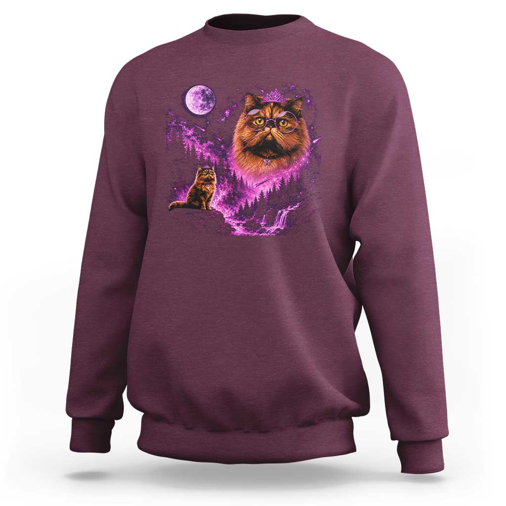 Princess Cat Howling To The Moon Vintage 90s Nature Sweatshirt