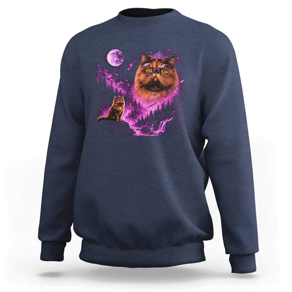 Princess Cat Howling To The Moon Vintage 90s Nature Sweatshirt