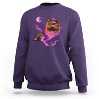Princess Cat Howling To The Moon Vintage 90s Nature Sweatshirt