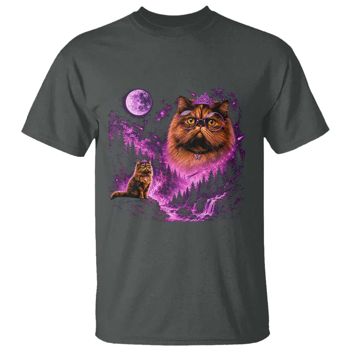 Princess Cat Howling To The Moon Vintage 90s Nature T Shirt