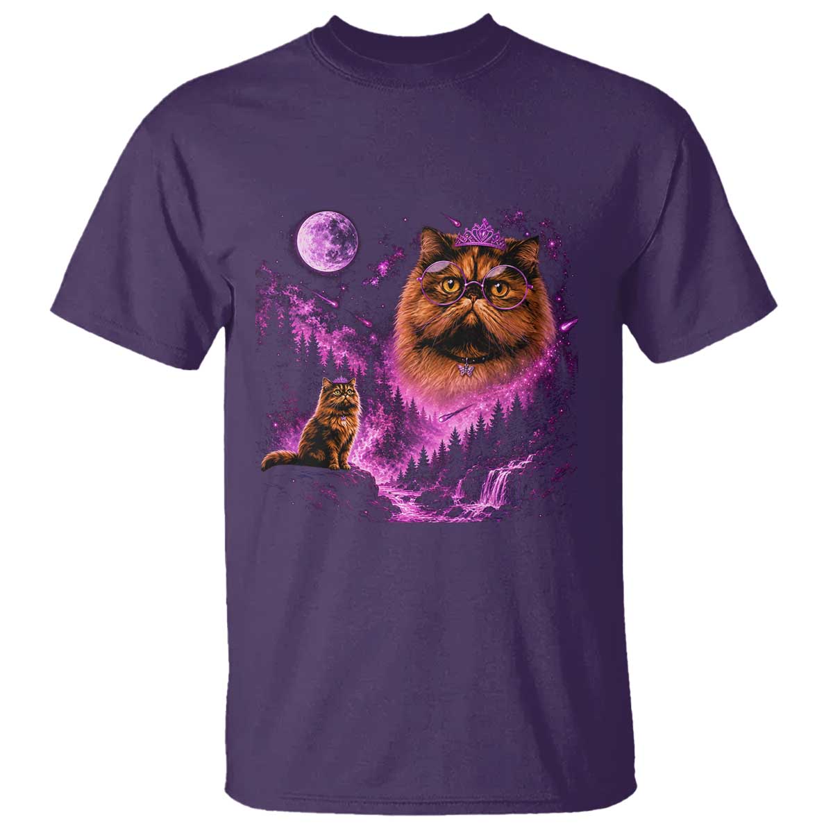 Princess Cat Howling To The Moon Vintage 90s Nature T Shirt
