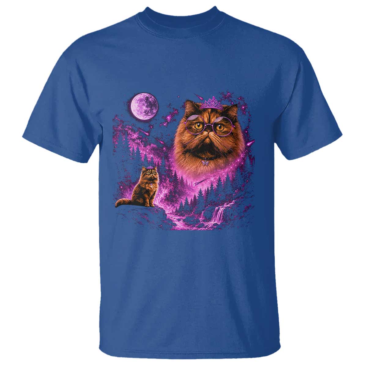 Princess Cat Howling To The Moon Vintage 90s Nature T Shirt
