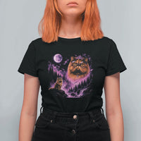 Princess Cat Howling To The Moon Vintage 90s Nature T Shirt For Women