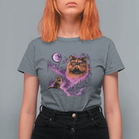 Princess Cat Howling To The Moon Vintage 90s Nature T Shirt For Women