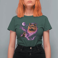Princess Cat Howling To The Moon Vintage 90s Nature T Shirt For Women