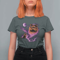 Princess Cat Howling To The Moon Vintage 90s Nature T Shirt For Women