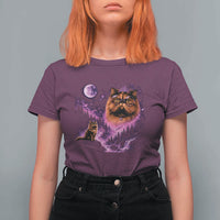 Princess Cat Howling To The Moon Vintage 90s Nature T Shirt For Women